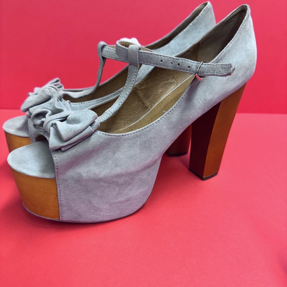 Jeffrey Campbell foxy-Luanne in soft grey kid suede brand new in box size 11